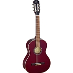 R12134WR Ortega 3/4 Red Family Series Spruce Top, Mahogany Back & Sides, Gloss Finish Wine Red w/Bag