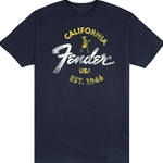 9190117306 Fender Baja Blue T-Shirt, Blue, S