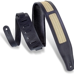 Levys MCG26ABLKGLD Levy's Amped Grill Cloth Guitar Strap - Black and Gold