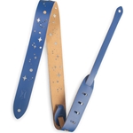 Levys MJ12GSCBLU Levy’s 1 1/2"" Kids Leather Guitar Strap With Galaxy Punch Out Pattern