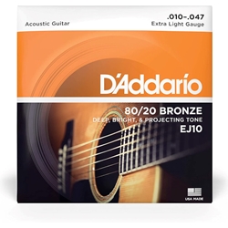 D'addario  D'Addario 80/20 Bronze (.010-.047) EJ10