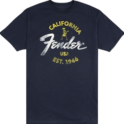9190117306 Fender Baja Blue T-Shirt, Blue, S