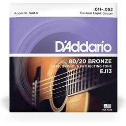 D'addario  Daddario 80/20 Bronze (.011-.052) Lite EJ13