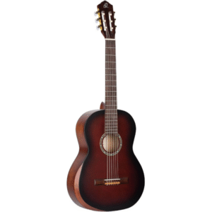 Ortega Family Series Pro R55DLXBFTSolid Engelmann Spruce Top, Bourbon Fade Satin Finish w/Armrest