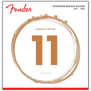 Fender Phosphor Bronze Acoustic Guitar Strings, Ball End, 60CL .011-.052 Gauges, (6)