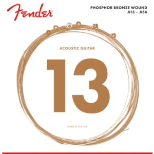 Fender Phosphor Bronze Acoustic Guitar Strings, Ball End, 60M .013-.056 Gauges, (6)