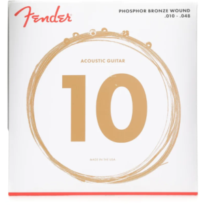 Fender Phosphor Bronze Acoustic Guitar Strings, Ball End, 60XL .010-.048 Gauges, (6)