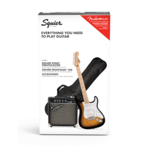 Fender Squier Sonic Stratocaster Pack, Maple Fingerboard, Black, Gig Bag, 10G - 120V